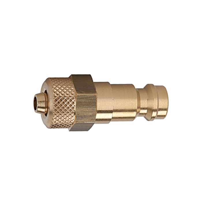 [107154] RIEGLER Nipple for couplings I.D. 5, bright brass, for hose 6x4, AF 12