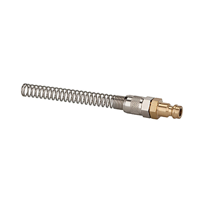 RIEGLER Nipple I.D. 5, for hose 6x4, Coupling nut, kink protection spring