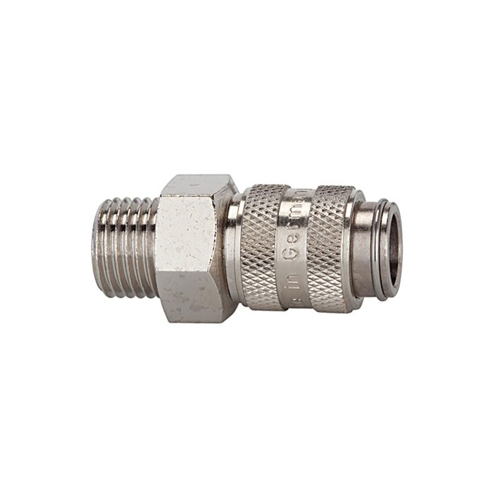 [107160] RIEGLER Quick-connect coupling I.D. 5 nickel-plated brass, G 3/8 ET