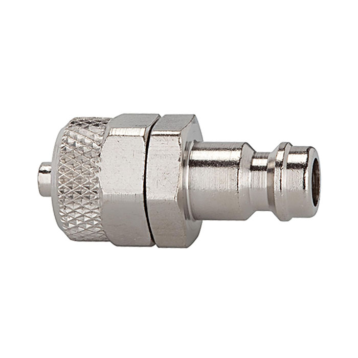 RIEGLER Nipple for couplings I.D. 5, nickel-plated brass, for hose 6x4