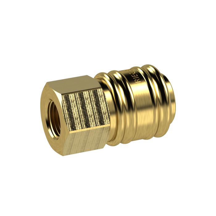 [107213] RIEGLER Quick-connect coupling I.D. 7.2, bright brass, G 1/2 IT