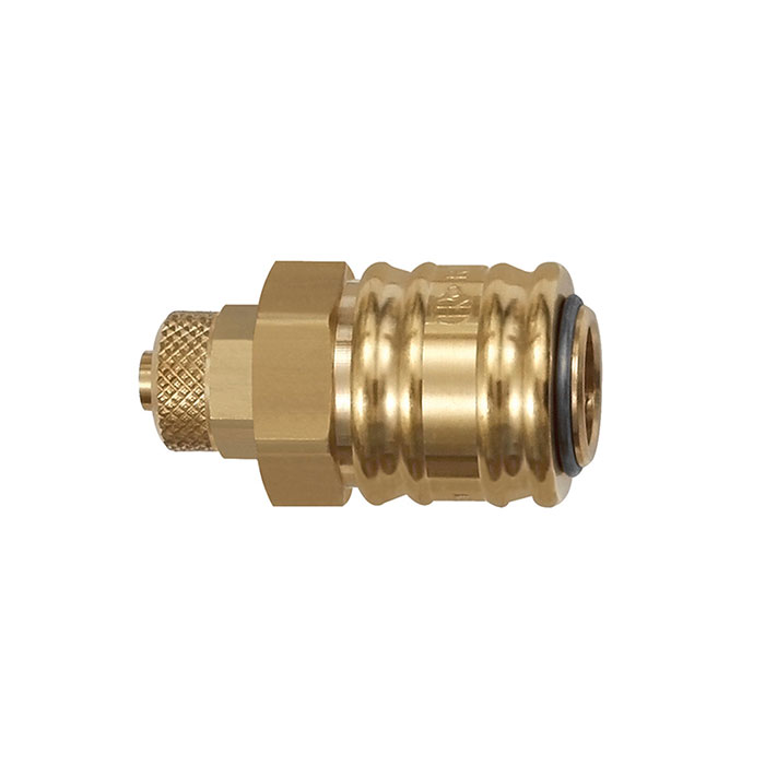 [107220] RIEGLER Quick-connect coupling I.D. 7.2, bright brass, Hose connect. 8x6