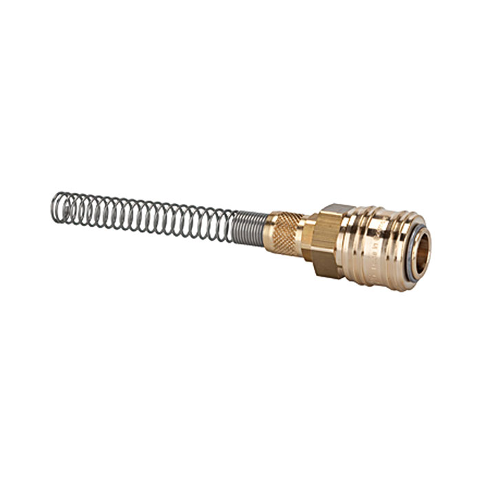 RIEGLER Quick-connect coupling I.D. 7.2, bright brass, rigid, Conn. 8x6