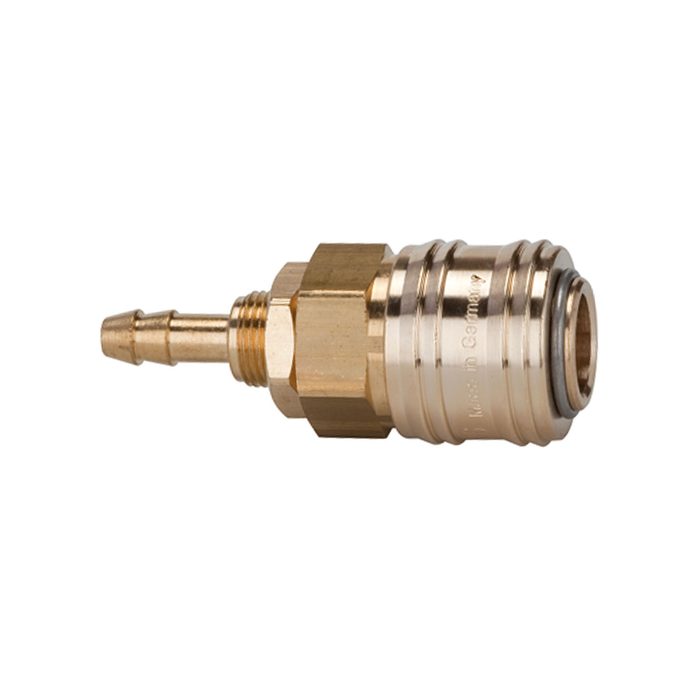 [107229] RIEGLER Quick-connect coupl. I.D. 7.2, bright brass, Sleeve I.D. 6, M12x1