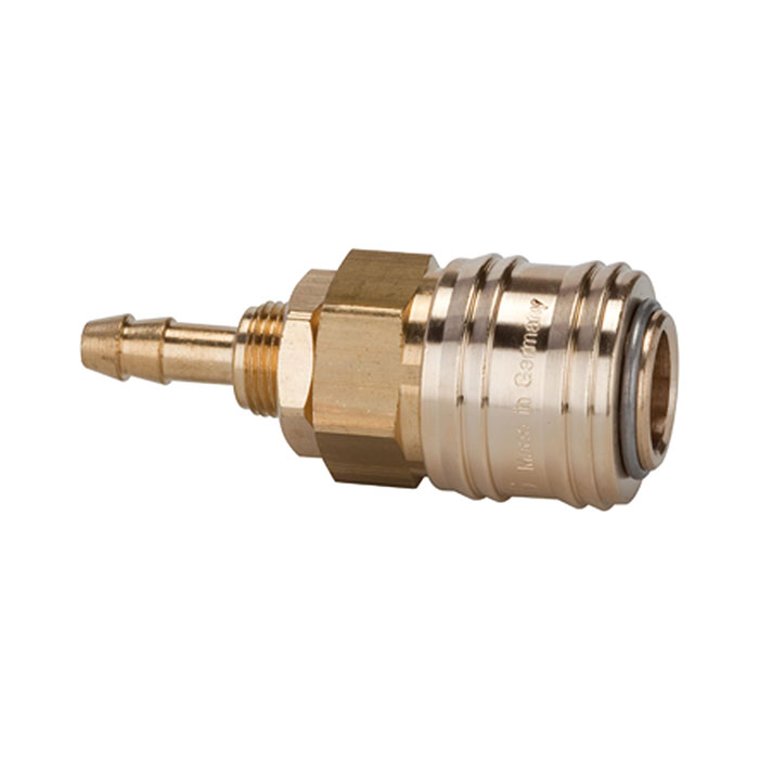 RIEGLER Quick-connect coupl. I.D. 7.2, bright brass, Sleeve I.D. 8, M12x1