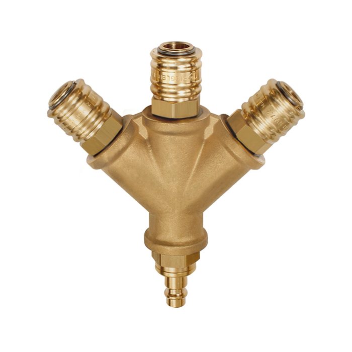 [107271] RIEGLER Distributor 3 quick-connect couplings I.D. 7.2, Plug nipple G 1/2