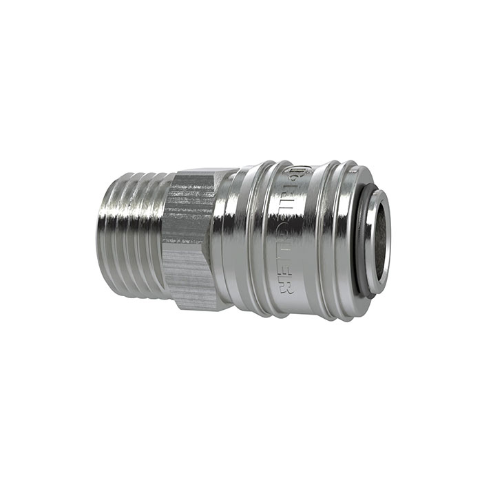 RIEGLER Quick-connect coupl. I.D. 7.2 nickel-plated brass, G 1/4 ET