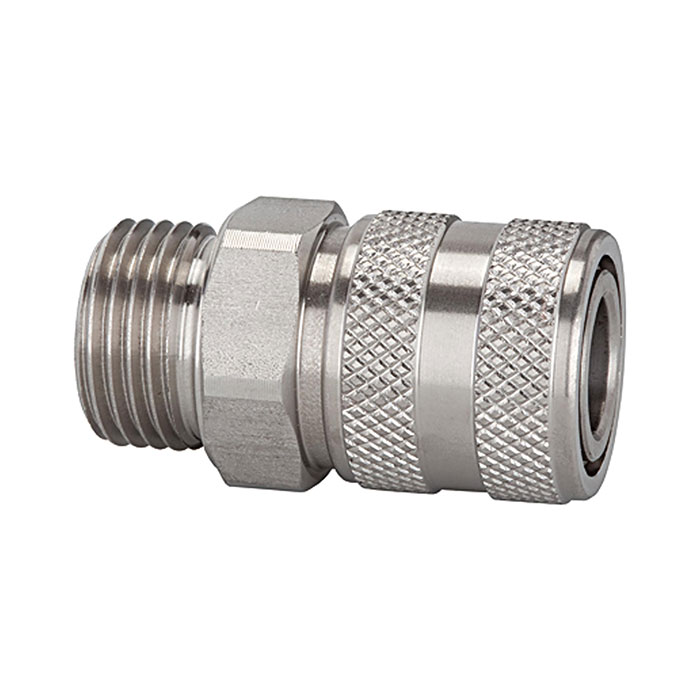 RIEGLER Quick-connect coupling I.D. 7.2, St. steel 1.4305, G 3/8 ET