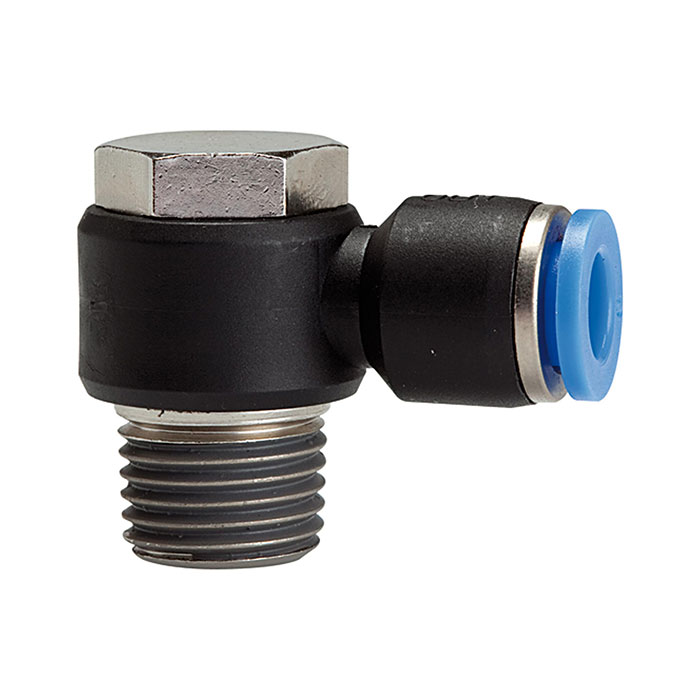 RIEGLER Push-in L-fitting »Blue Series«, rotating, R 1/8 o.
