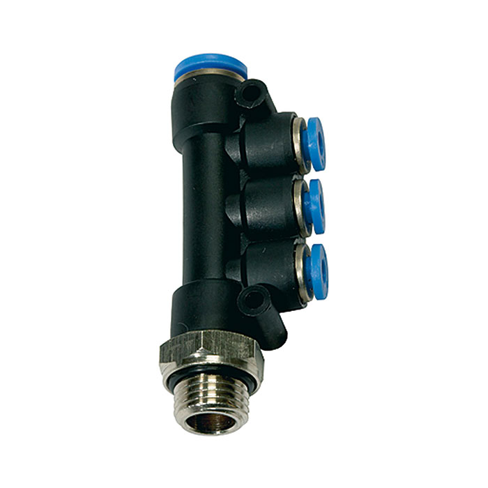 RIEGLER T-multi-distributor »Blue Series«, rotating, G 1/4 o.,