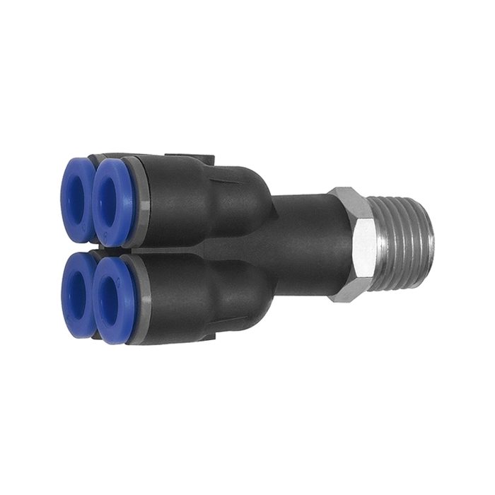 [109789] RIEGLER Multi-distributor »Blue Series«, 4-fold, rotating, R 1/8 o.