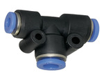 RIEGLER Push-in T-connector »Blue Series«, reducing, hose ext. Ø 2x8/1x6