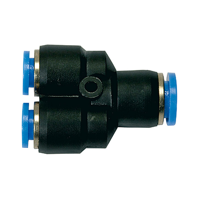 RIEGLER Push-in Y-connector »Blue Series«, reducing, hose ext. Ø 1x10/2x6
