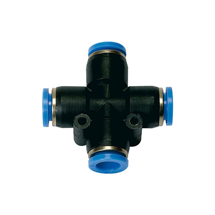 [109865] RIEGLER Push-in X-connector »Blue Series«, for hose exterior Ø 12 mm