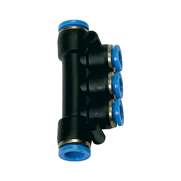 RIEGLER T-Mehrfachverteiler, Steckanschl. »Blaue Serie«, Schl.-Ø 2x8/3x6