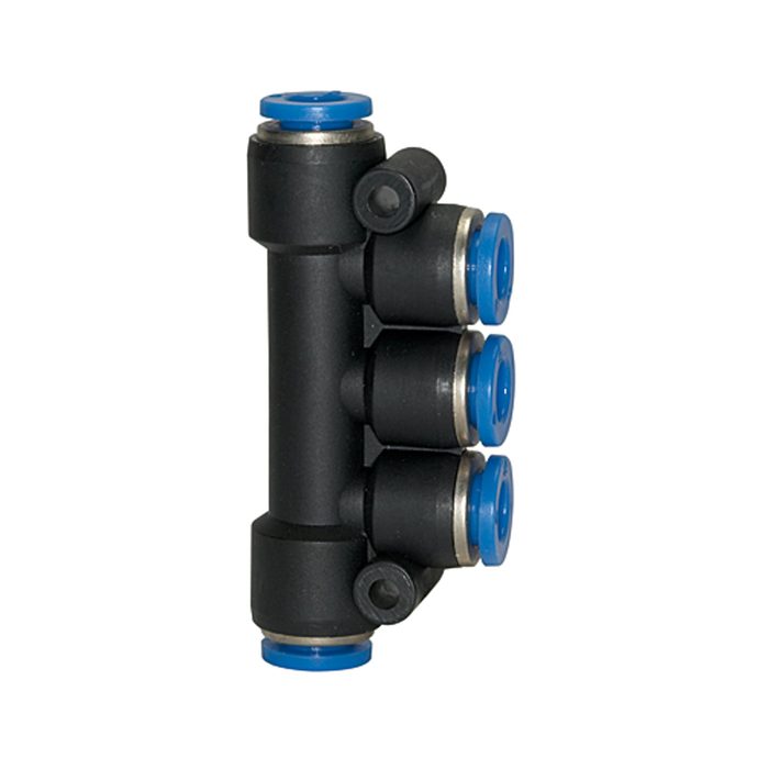 [109873] RIEGLER T multi-distributor, Plug connector »Blue Series« hose ext. Ø 5x8