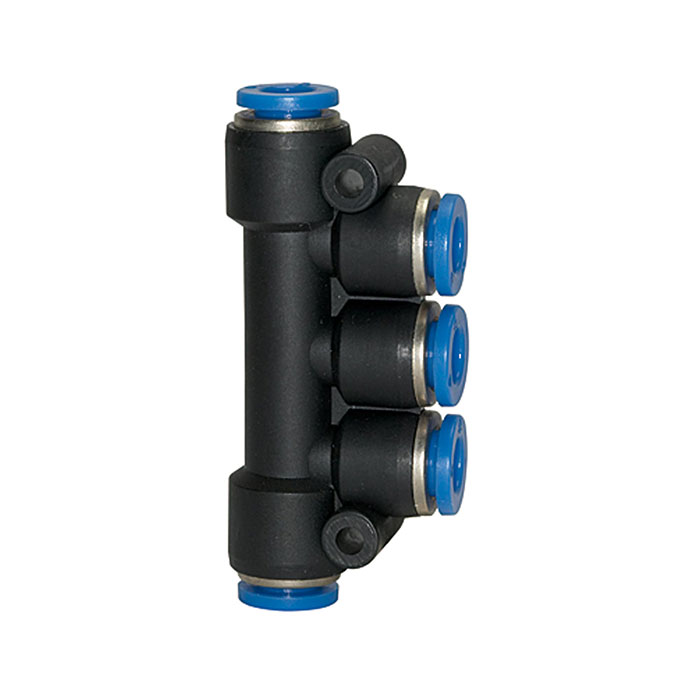 [109873] RIEGLER T multi-distributor, Plug connector »Blue Series« hose ext. Ø 5x8
