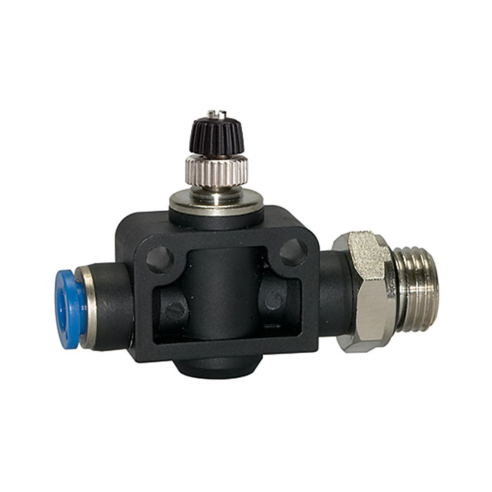 RIEGLER Throttle check valve »Blue Series«, Straight, G 1/8 o.