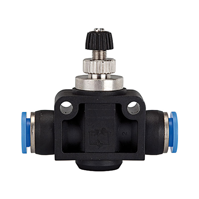 RIEGLER Throttle check valve »Blue Series«, Plug connector, hose ext. Ø 8