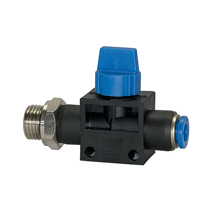 [110085] RIEGLER Blocking valve »Blue Series«, Plug connector, G 1/2 o., hose Ø 12