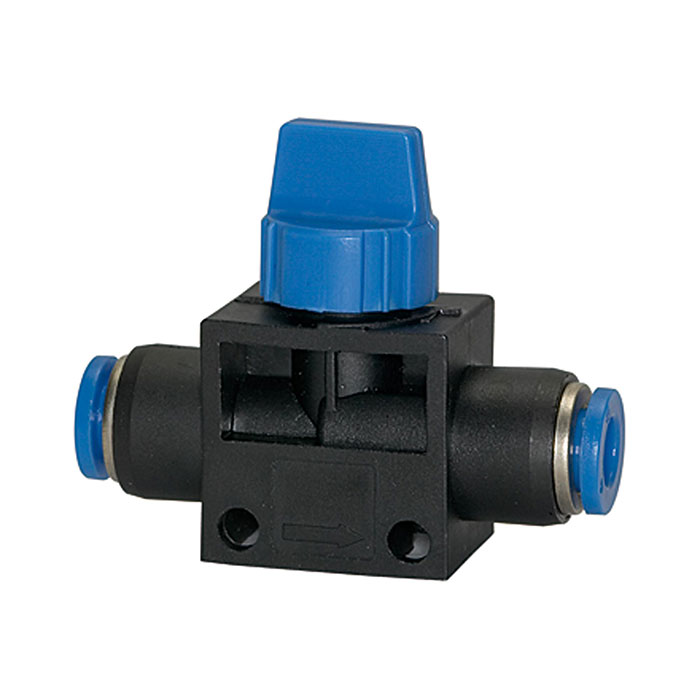 RIEGLER Blocking valve, plug connection »Blue series«, hose exterior Ø 6