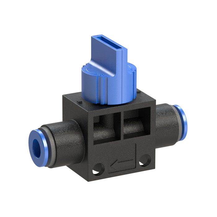 [110097] RIEGLER Blocking valve, plug connection »Blue series«, hose exterior Ø 6