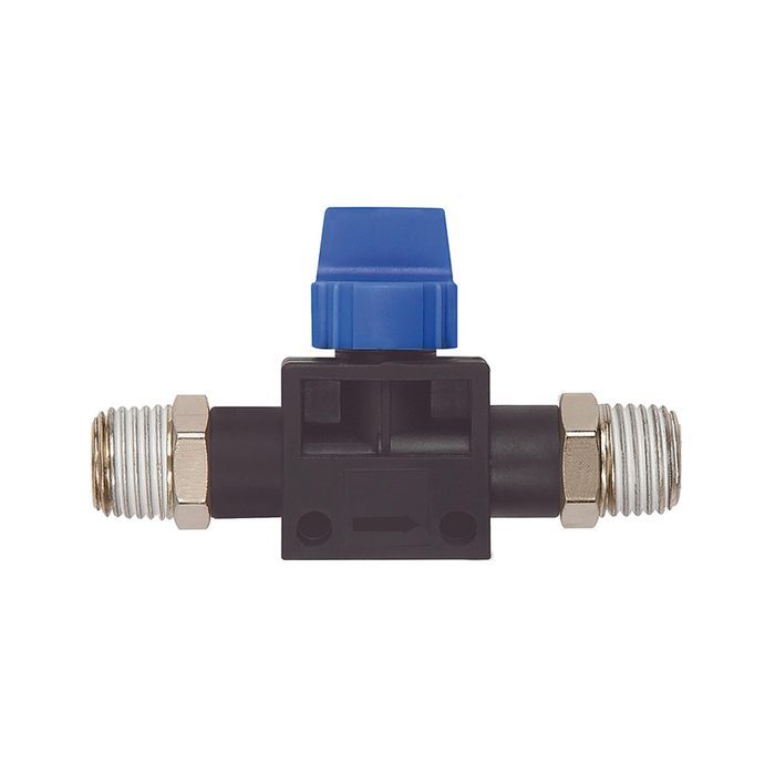 [110105] RIEGLER 3/2-way valve »Blue Series«, R 1/4 o., R 1/4 o., thread coating