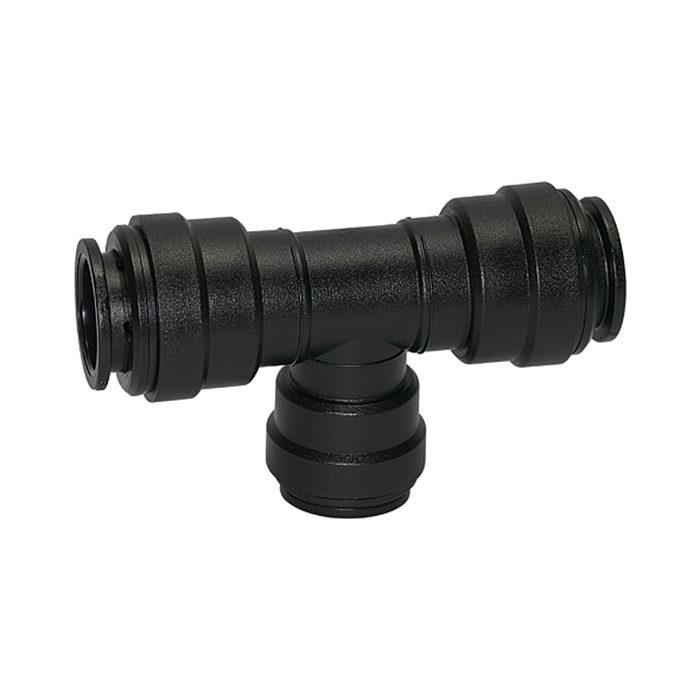 [110326] RIEGLER T-reducer connector POM, for hose exterior Ø1 18 mm / Ø2 15 mm