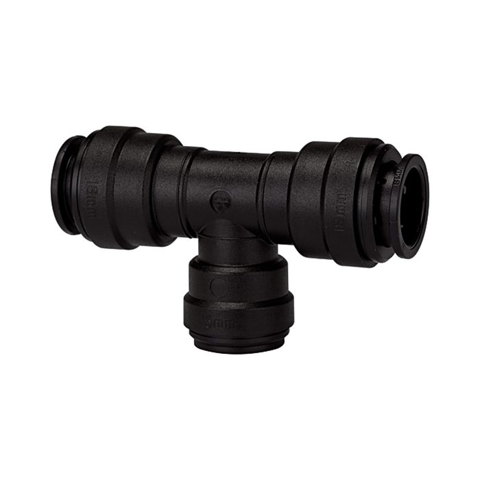 [110327] RIEGLER T-reducer connector POM, for hose exterior Ø1 22 mm / Ø2 15 mm