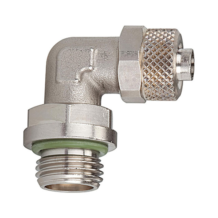 RIEGLER Angled screw-in fitting, rotating, G 1/4 o., for hose 8/6 mm