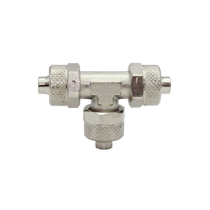 [110609] RIEGLER T-connection, for hose 12/10 mm, AF 17, nickel-plated brass