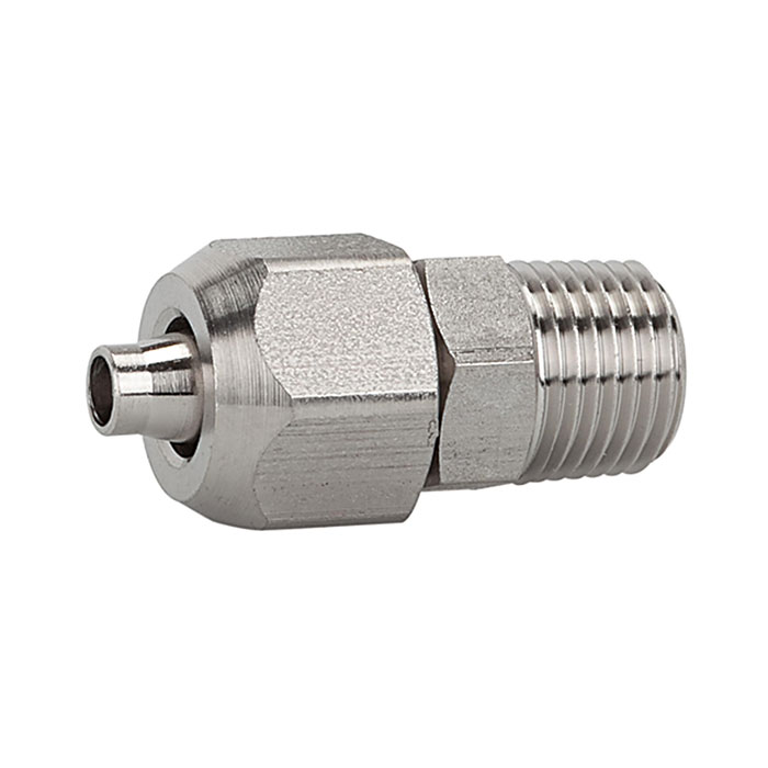 RIEGLER Straight screw-in fitting, R 1/4, for hose 6/4, Stainless steel