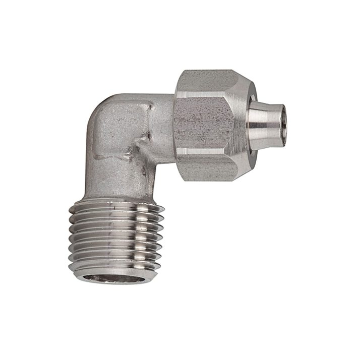 [110700] RIEGLER Angled screw-in fitting, R 1/4 o., for hose 8/6 mm, AF 14/10