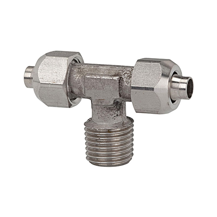 RIEGLER T-Einschraubverschraubung, R 1/8 a., für Schlauch 6/4, ES 1.4404