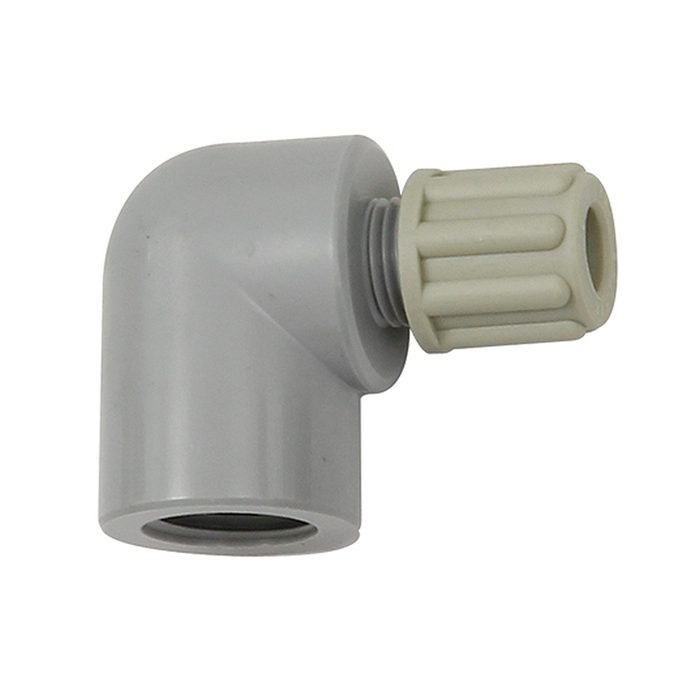 [110813] RIEGLER Angled screw-on fitting G 1/4 i., for hose 4/6 mm, PA