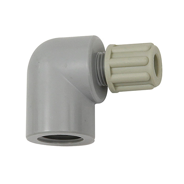 [110815] RIEGLER Angled screw-on fitting G 1/4 i., for hose 8/10 mm, PA