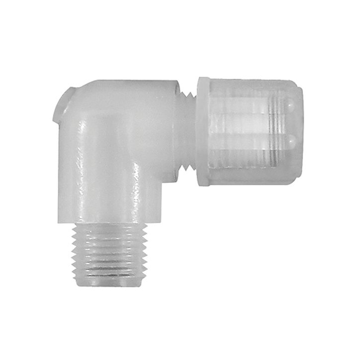 [110926] RIEGLER Angled screw-in fitting G 1/2 o., for hose 8/10 mm, PFA