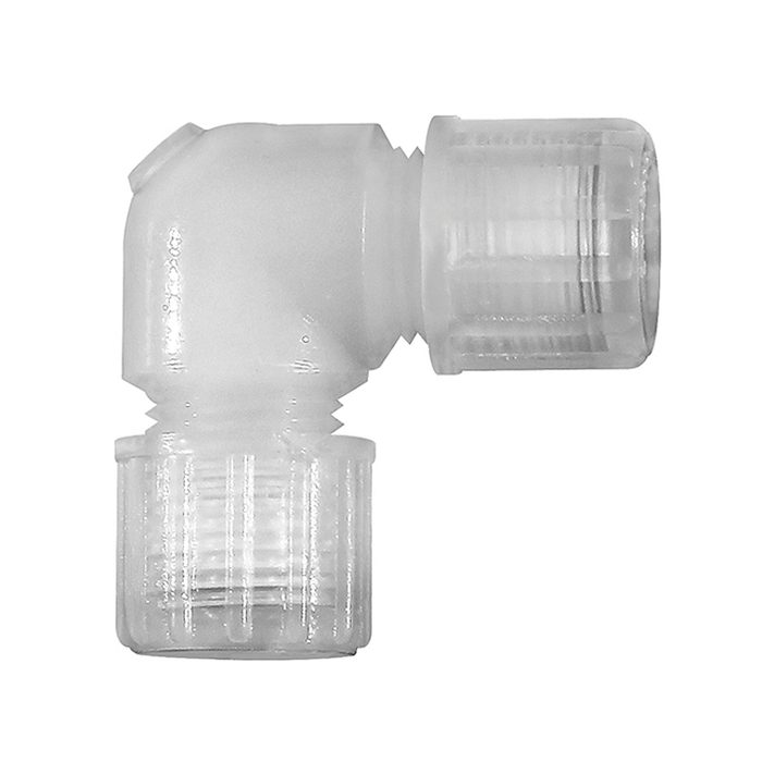 [110933] RIEGLER Angled hose fitting, for hose 8/10 mm, PFA