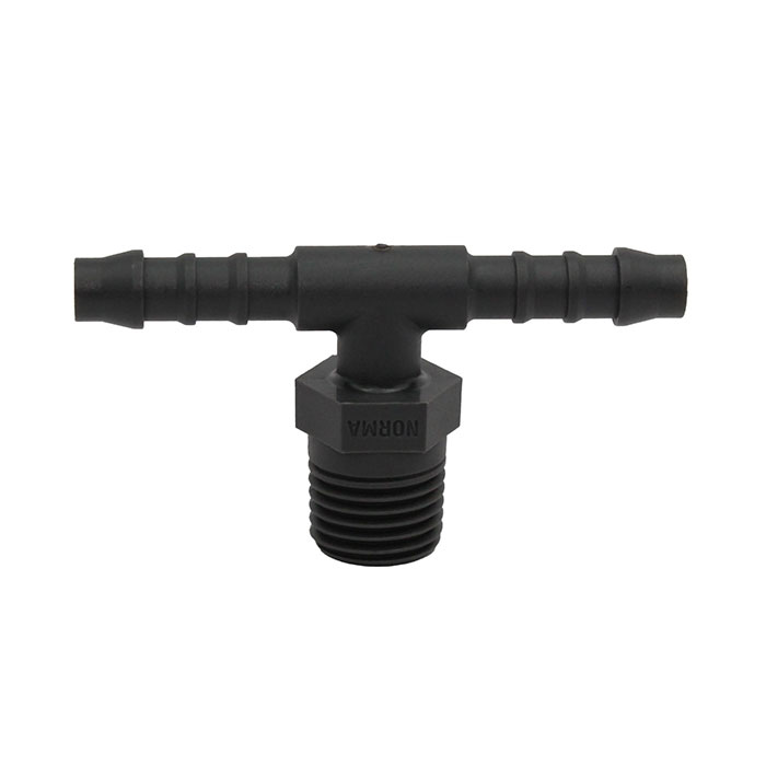 [110964] RIEGLER T screw-in supports, R 1/8 o., for hose I.D. 4 mm, AF 10, PA 6