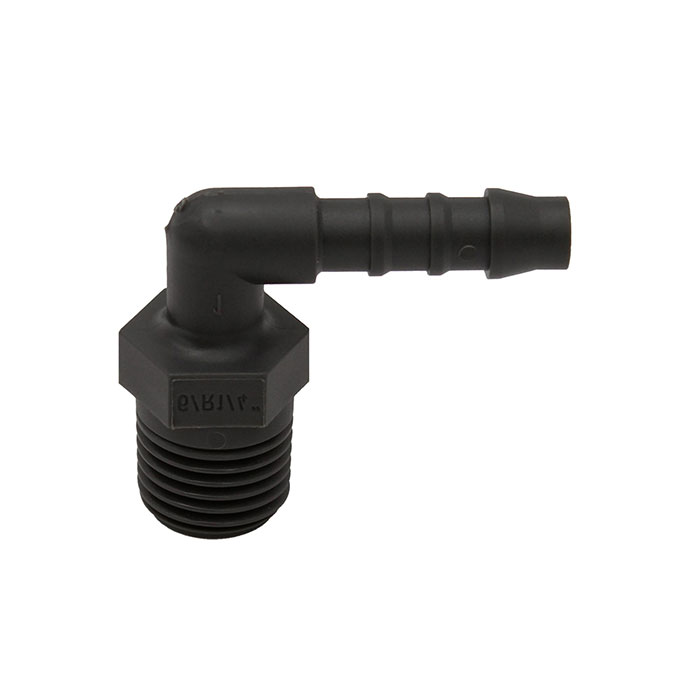 RIEGLER Angled screw-in supports, R 1/8 o., for hose I.D. 4 mm, PA 6