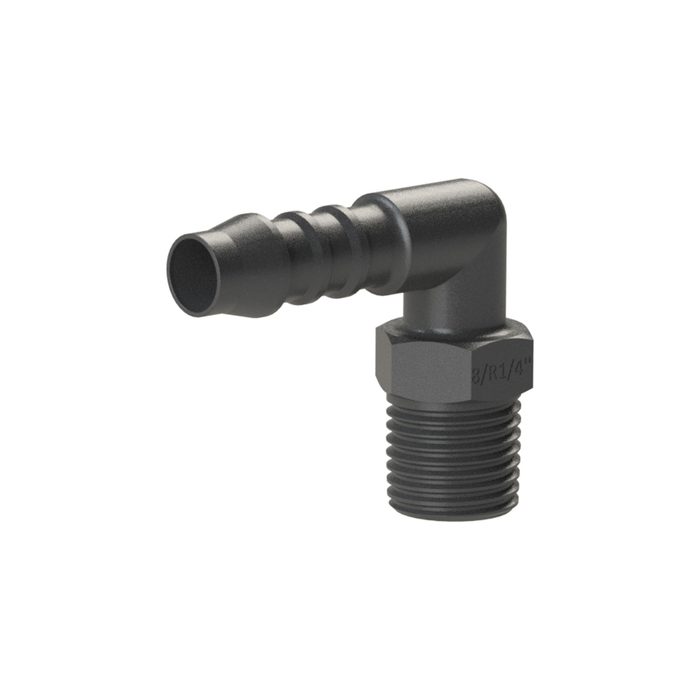 [110978] RIEGLER Angled screw-in supports, R 3/8 o., for hose I.D. 8 mm, PA 6