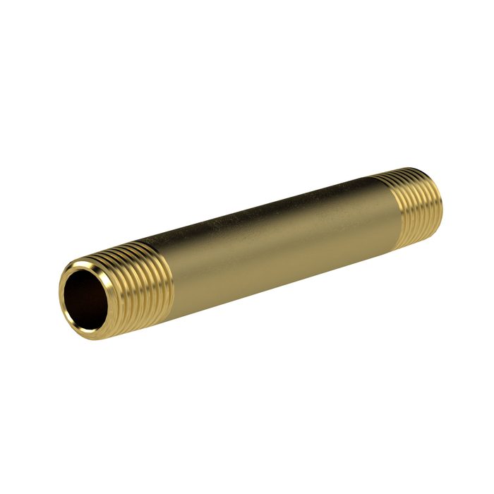 [111070] RIEGLER Pipe double nipple, G 3/4, Length 120 mm, Bright brass