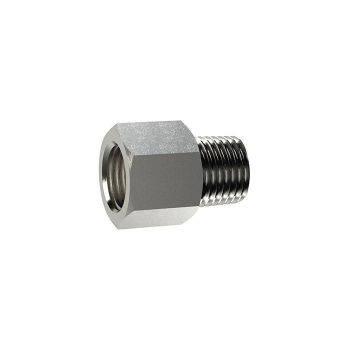 [111513] RIEGLER Extension piece, short, R 1/4 o., G 1/4 i., nickel-plated brass