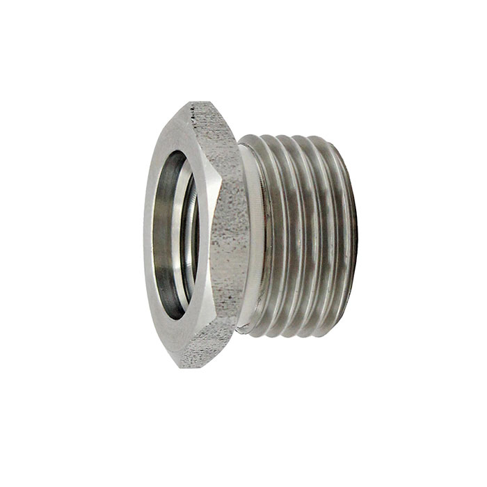 RIEGLER Reduziernippel, kurz, G 1/2 a., G 1/4 i., SW 22, Edelstahl 1.4571