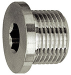 RIEGLER Locking screw, Hexagonal socket, Flange, G 1/4, Stainless steel