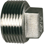 RIEGLER Stopper, Square, G 1 1/2, AF 26, Stainless steel 1.4408