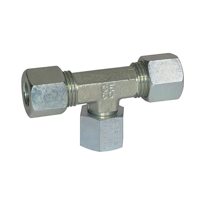 [112090] RIEGLER Adjustable T-fitting, Pipe exterior Ø 8 mm, galvanised steel