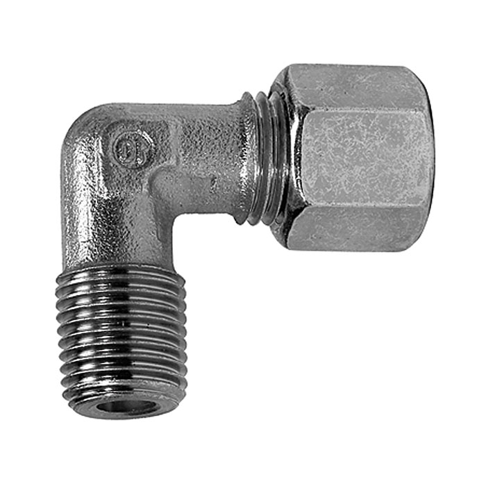 RIEGLER Winkel-Einschraubverschraubung, R 1/2 a., Rohr-Ø 10, Stahl verz.