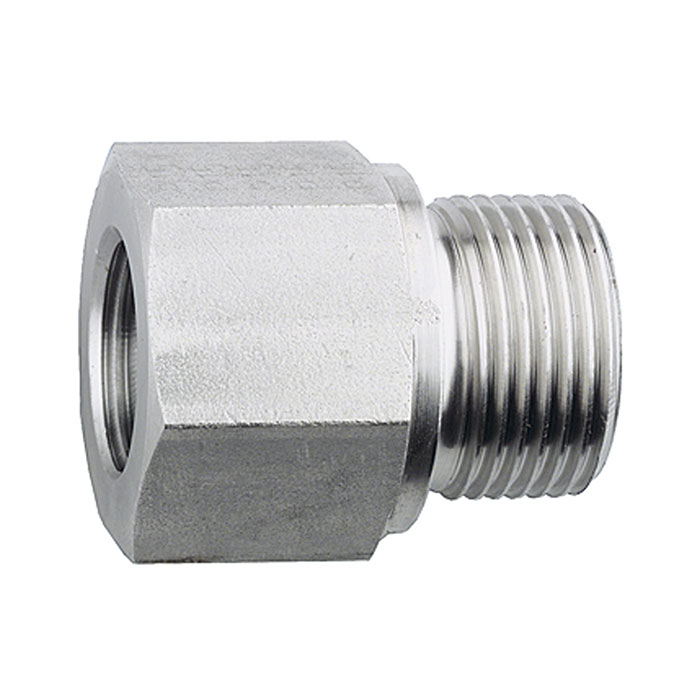 RIEGLER Lange Wechselreduzierung, G 1/2 a., G 3/8 i., Edelstahl 1.4571