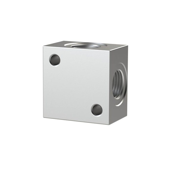 [112595] RIEGLER Cross-distributor, flangeable, G 1/2 aluminium, AF 30